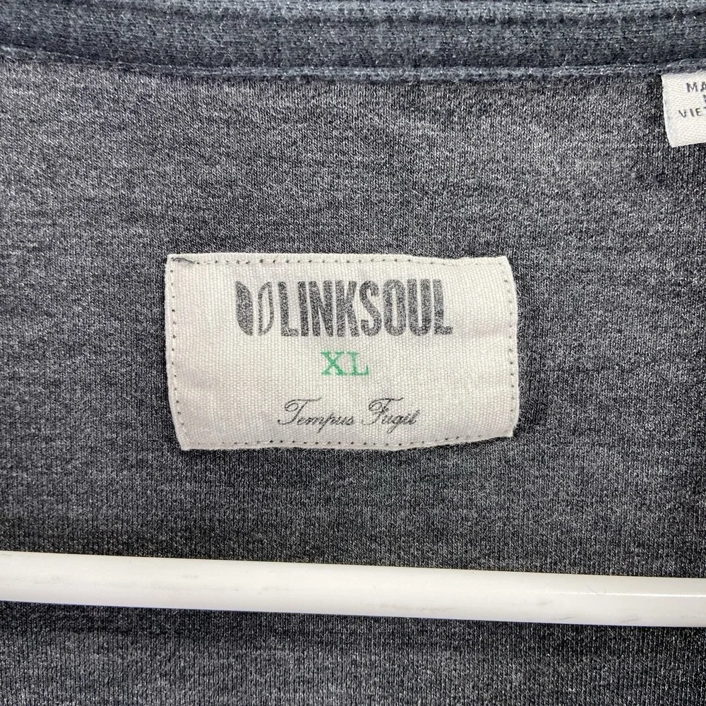 Linksoul Sweater Mens XL 1/4 Zip Mock Neck Pullover Long Sleeve Gray Golf Casual